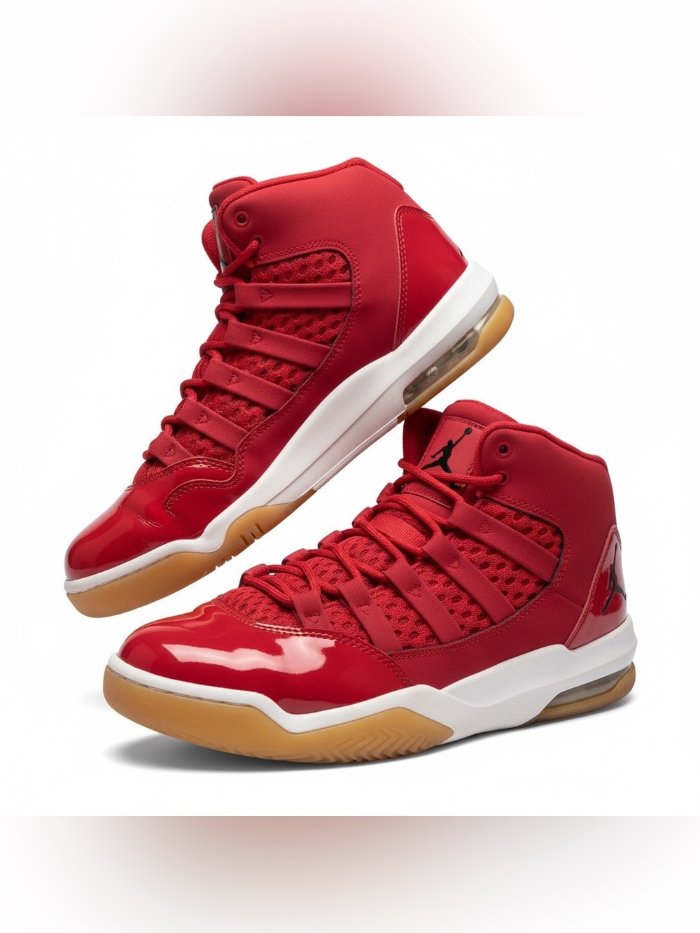 Jordan Men’s Red Patent Leather Basketball Sneakers